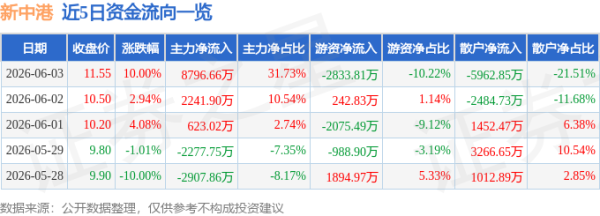 6月3日新中港涨停：火电，储能概念热股