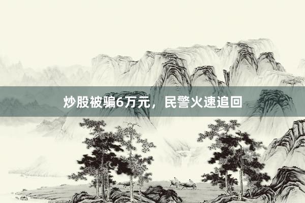炒股被骗6万元，民警火速追回