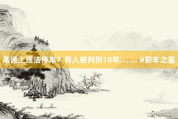 高速上违法停车？有人被判刑10年…… #前车之鉴