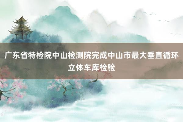 广东省特检院中山检测院完成中山市最大垂直循环立体车库检验