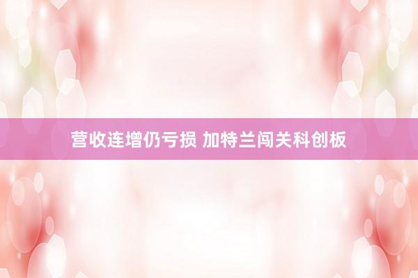 营收连增仍亏损 加特兰闯关科创板