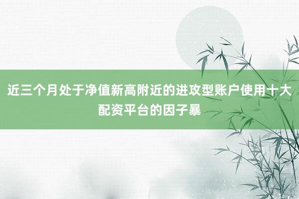 近三个月处于净值新高附近的进攻型账户使用十大配资平台的因子暴