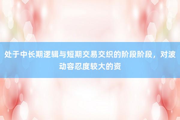 处于中长期逻辑与短期交易交织的阶段阶段，对波动容忍度较大的资