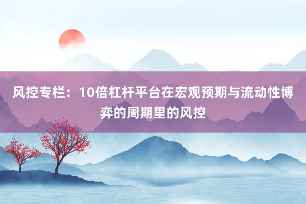 风控专栏：10倍杠杆平台在宏观预期与流动性博弈的周期里的风控