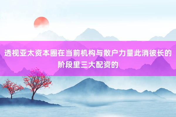 透视亚太资本圈在当前机构与散户力量此消彼长的阶段里三大配资的