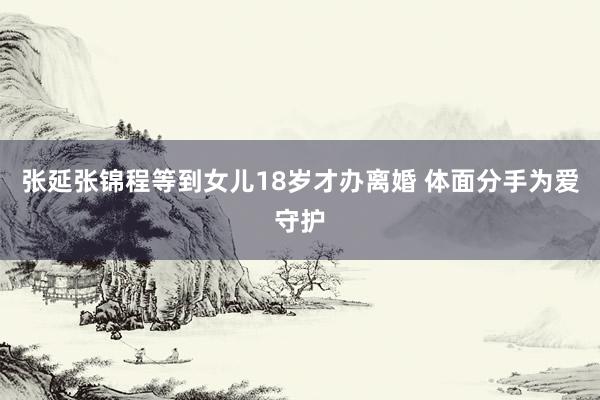 张延张锦程等到女儿18岁才办离婚 体面分手为爱守护