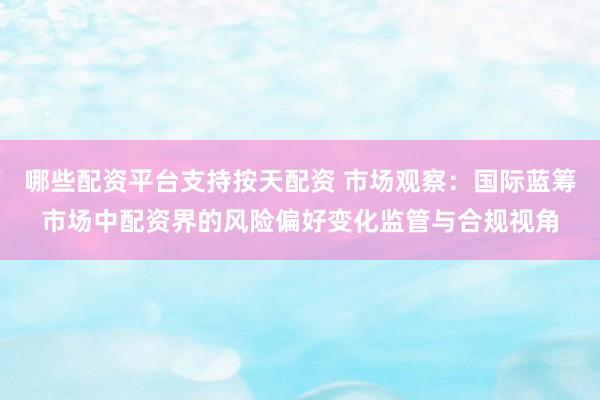 哪些配资平台支持按天配资 市场观察：国际蓝筹市场中配资界的风险偏好变化监管与合规视角