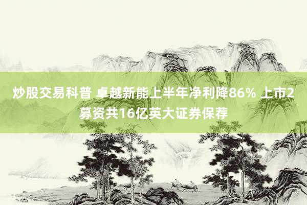 炒股交易科普 卓越新能上半年净利降86% 上市2募资共16亿英大证券保荐