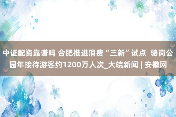 中证配资靠谱吗 合肥推进消费“三新”试点  骆岗公园年接待游客约1200万人次_大皖新闻 | 安徽网